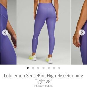 Lululemon SenseKnit High Rise Running Tight 28” Charged Indigo Purple Size 0